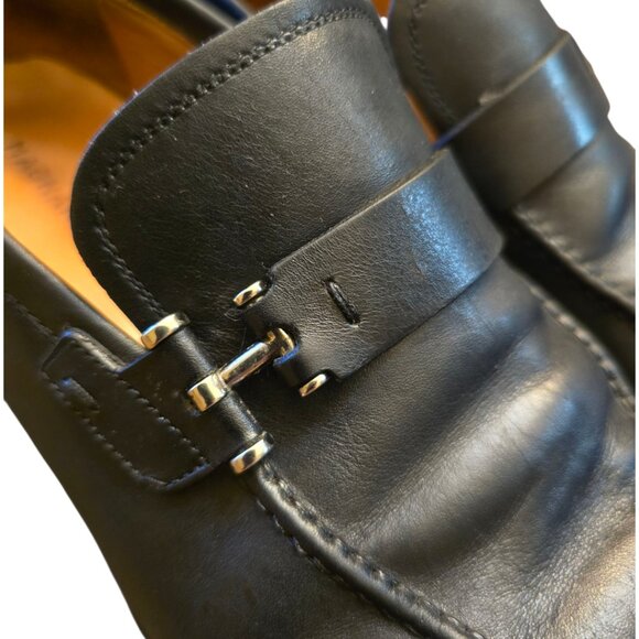 Men's MAGNANNI Black Leather Slip-on Bit Loafer sz 7 - Picture 7 of 11